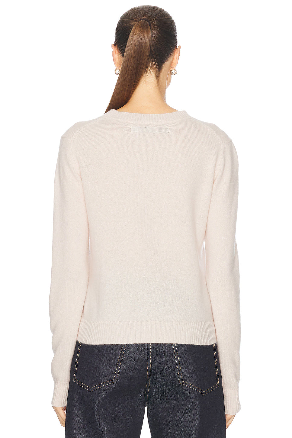 Powder Cashmere Knit Crewneck Top