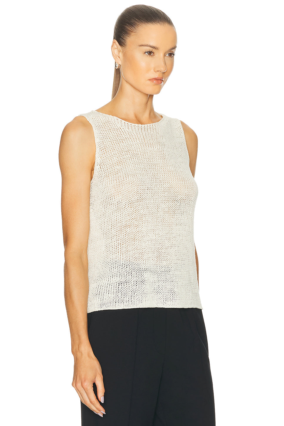 Linen Open Knit Tank Top