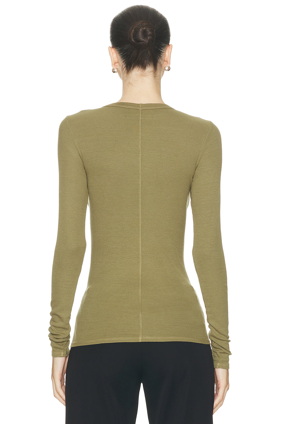 Silk Knit Long Sleeve Crewneck Top