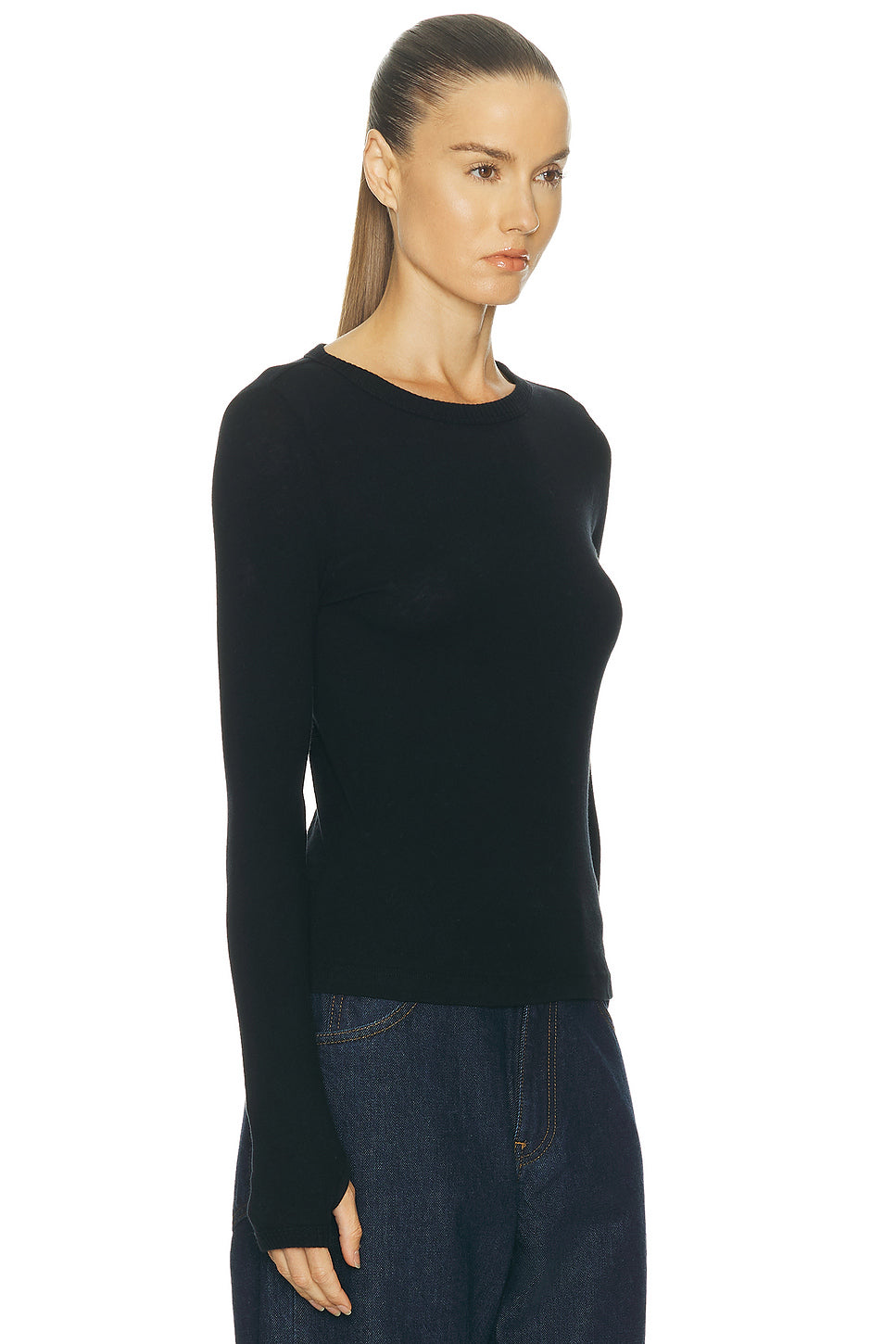 Cashmere New Classic Long Sleeve Crewneck Top