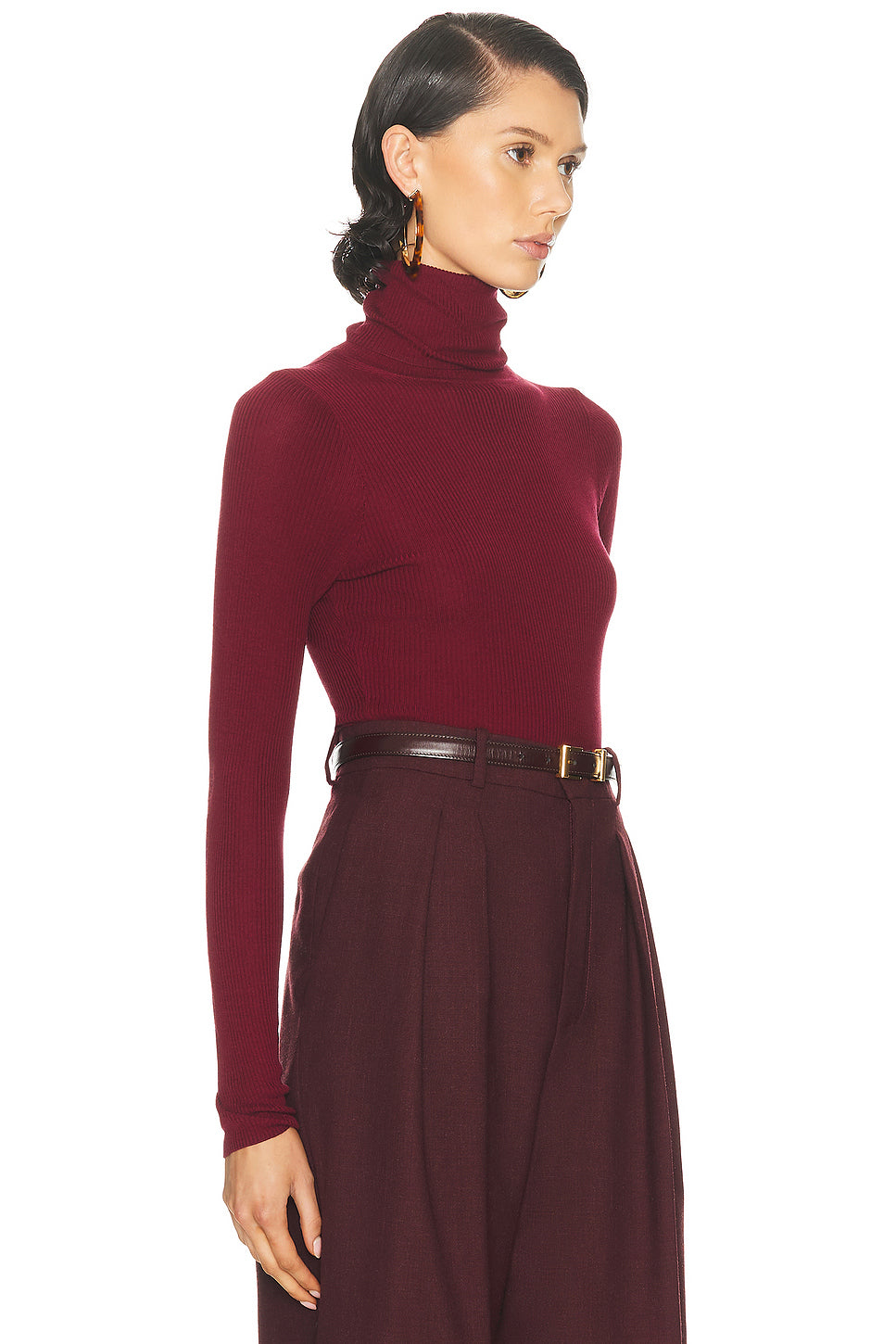Silk Layering Turtleneck Top