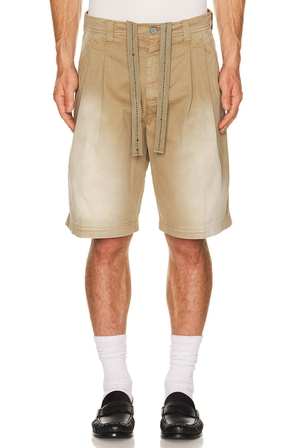 Unisex Pleated Chino Shorts Woven