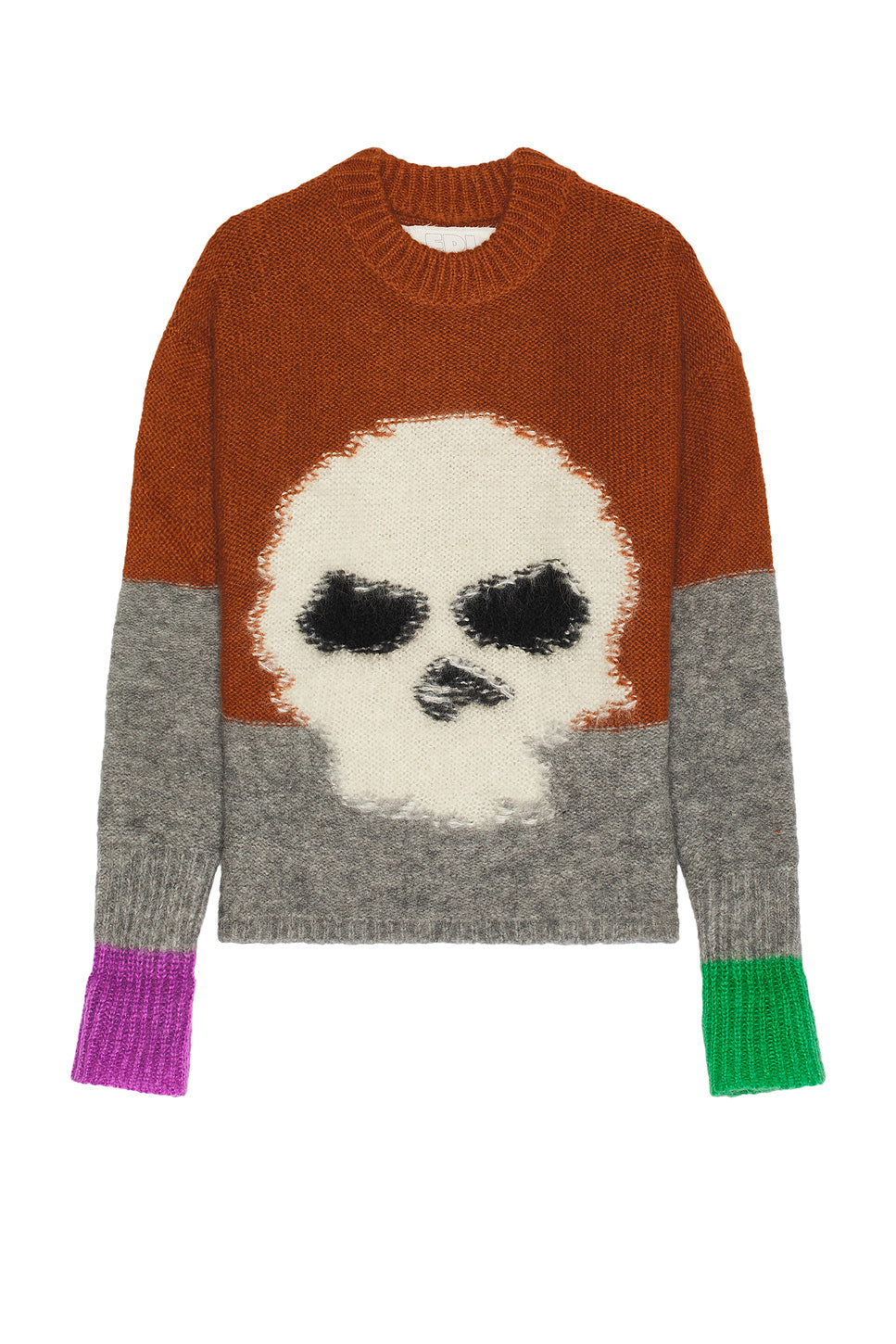 Unisex Mohair Skull Intarsia Sweater Knit