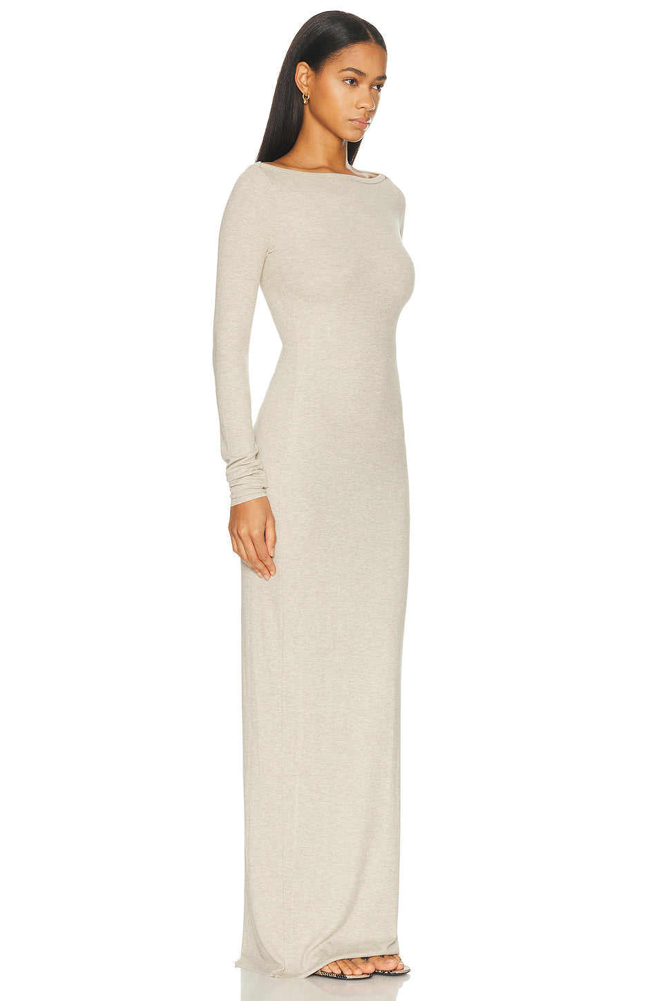 Long Sleeve Boatneck Maxi Dress