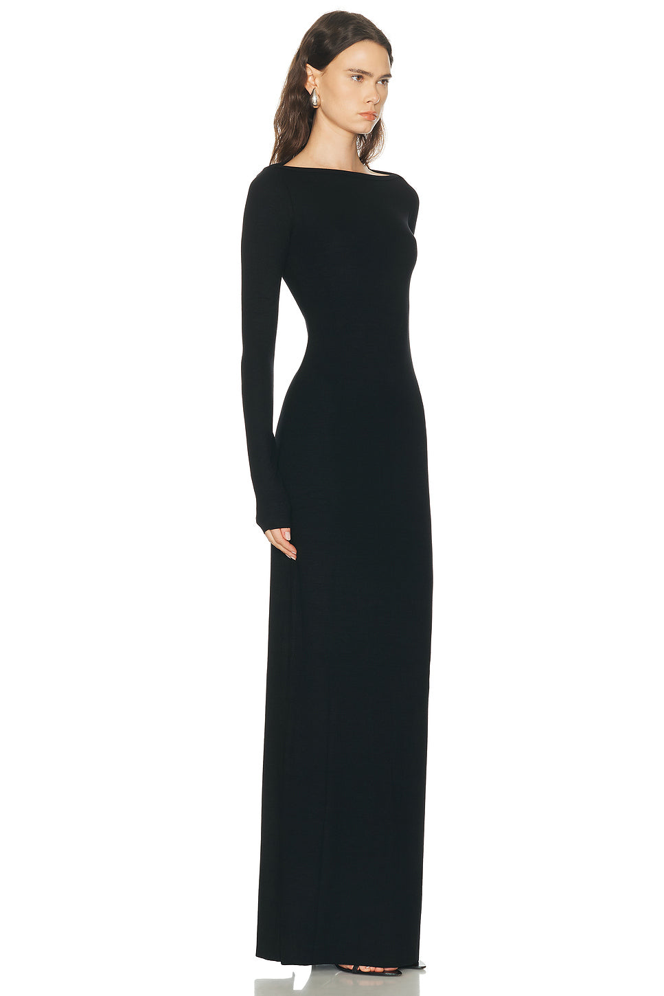 Long Sleeve Boatneck Maxi Dress