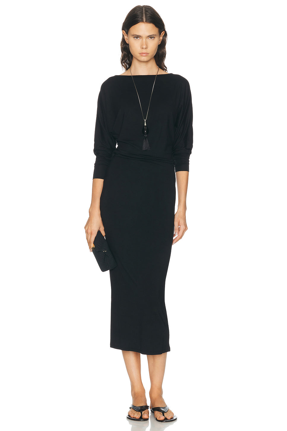 Long Sleeve Soft Jersey Midi Dress