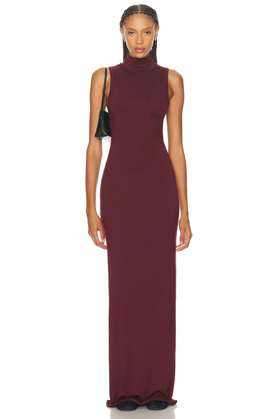 soft jersey dress Eterne Harlow Soft Jersey Maxi Dress in Burgundy