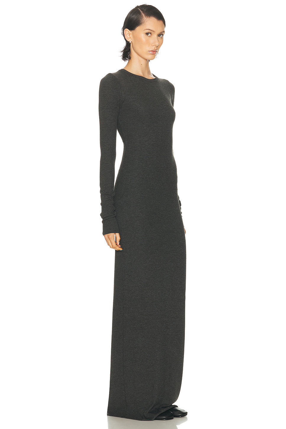 Long Sleeve Crewneck Butter Rib Maxi Dress