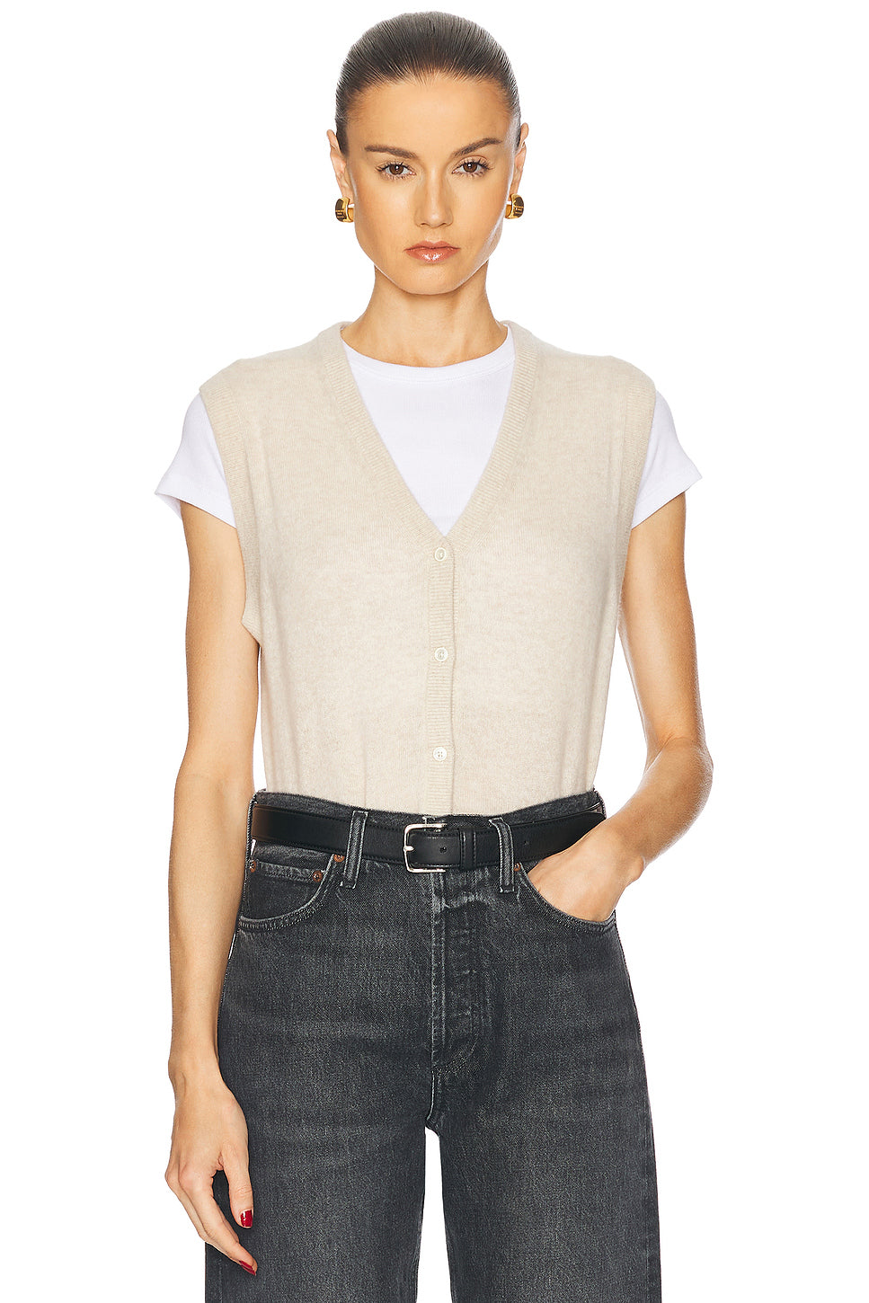 Elton Cashmere Cardigan Vest