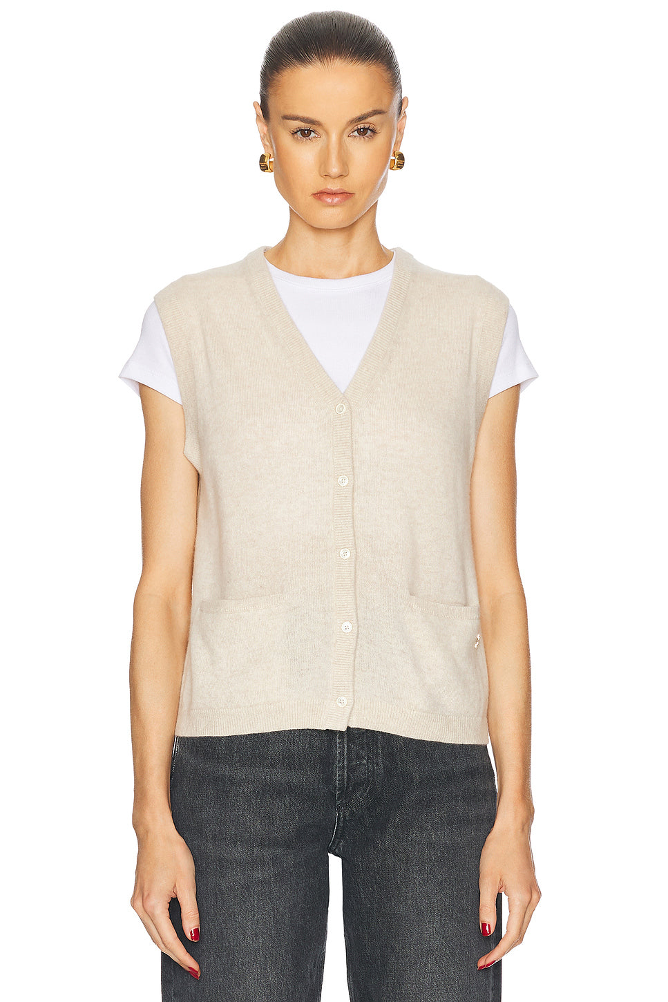 Elton Cashmere Cardigan Vest