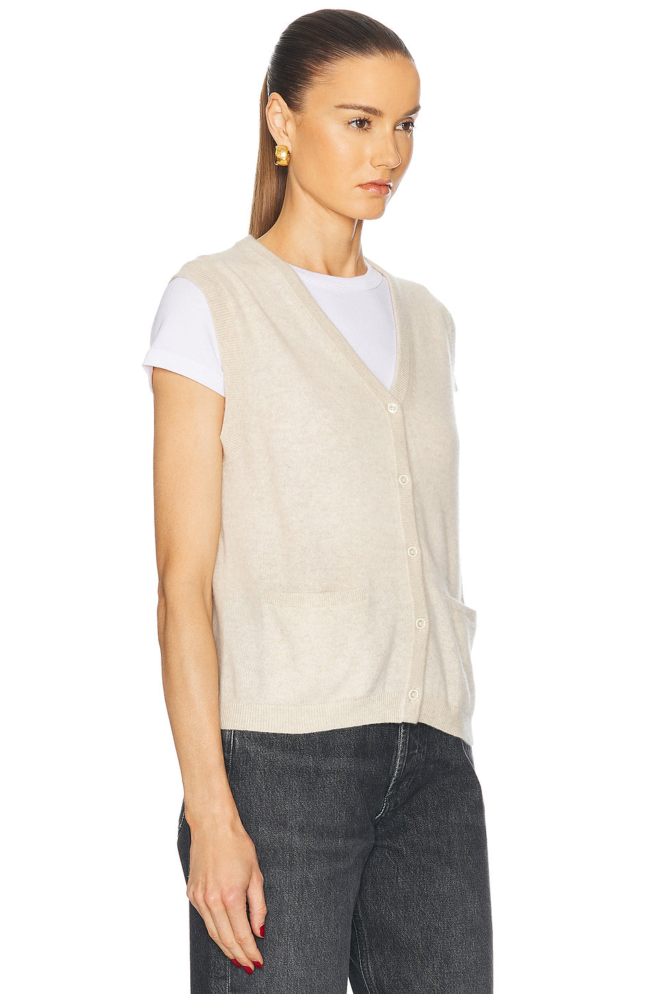 Elton Cashmere Cardigan Vest