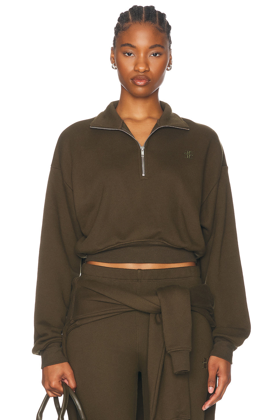 Cropped Half-Zip Sweatshirt