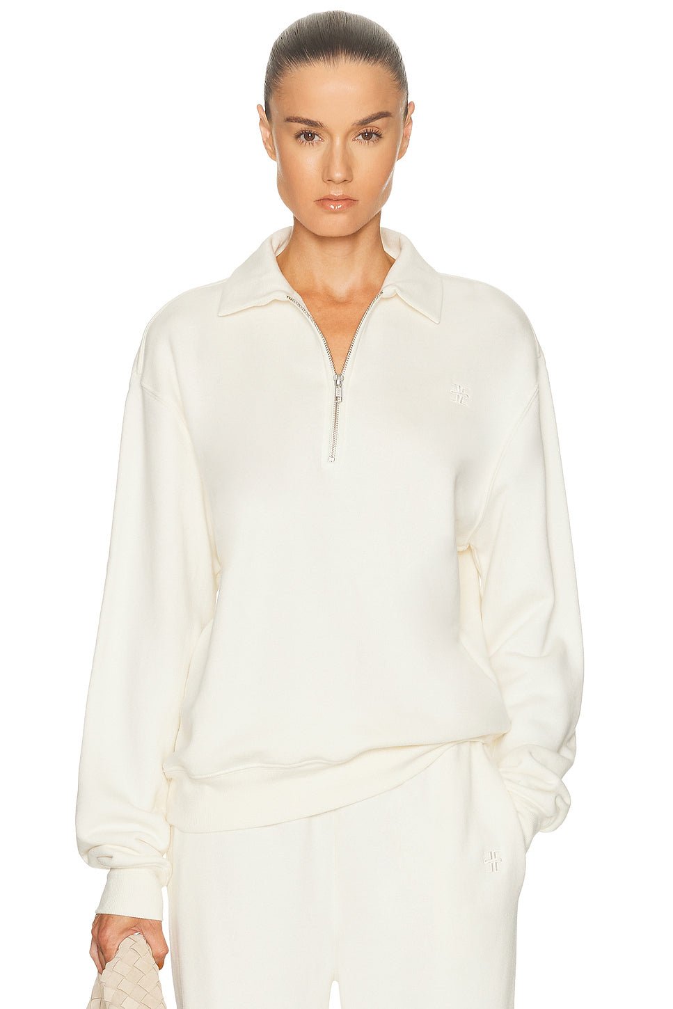 Zip-up Polo Sweatshirt