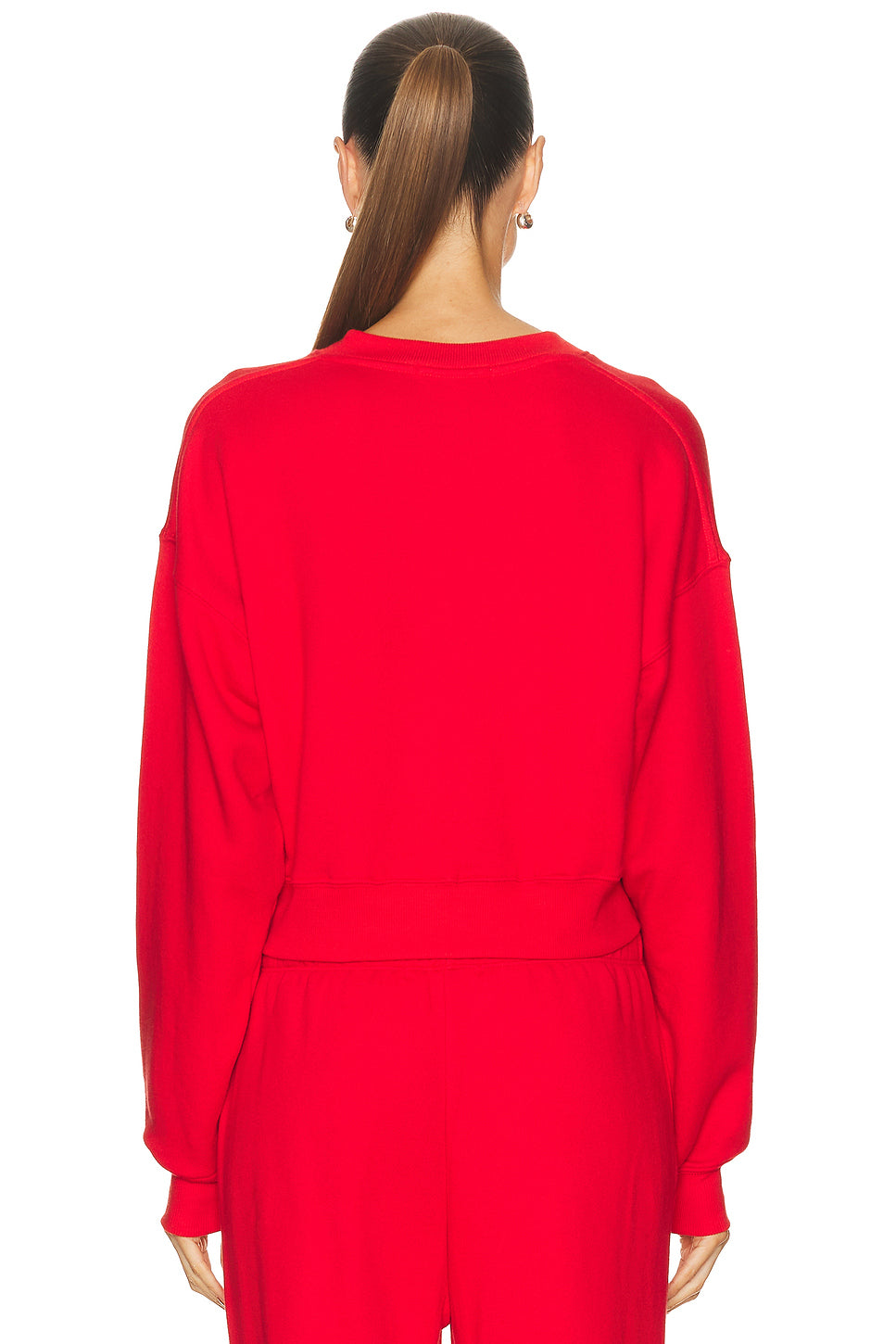 Cropped V-Neck Sweatshirt