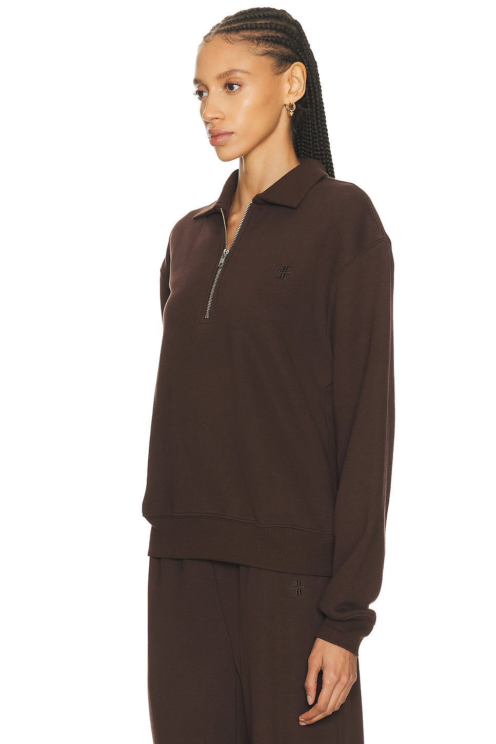 Zip-up Polo Sweatshirt