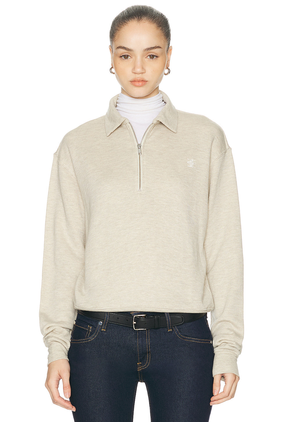 Zip Up Polo Sweatshirt