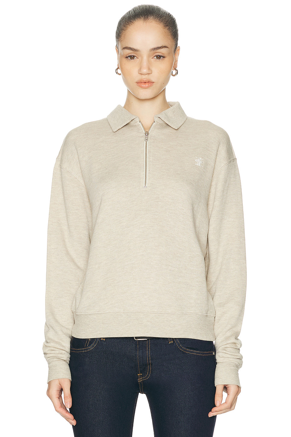 Zip Up Polo Sweatshirt