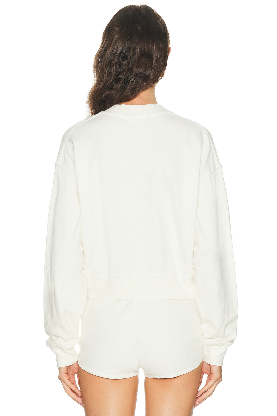 Cropped V Neck Sweatshirt