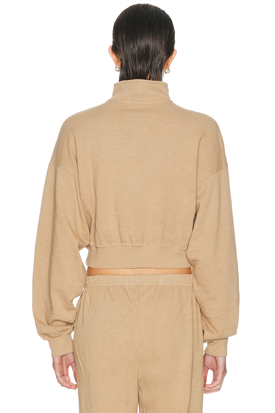 Cropped Half Zip Sweatshirt