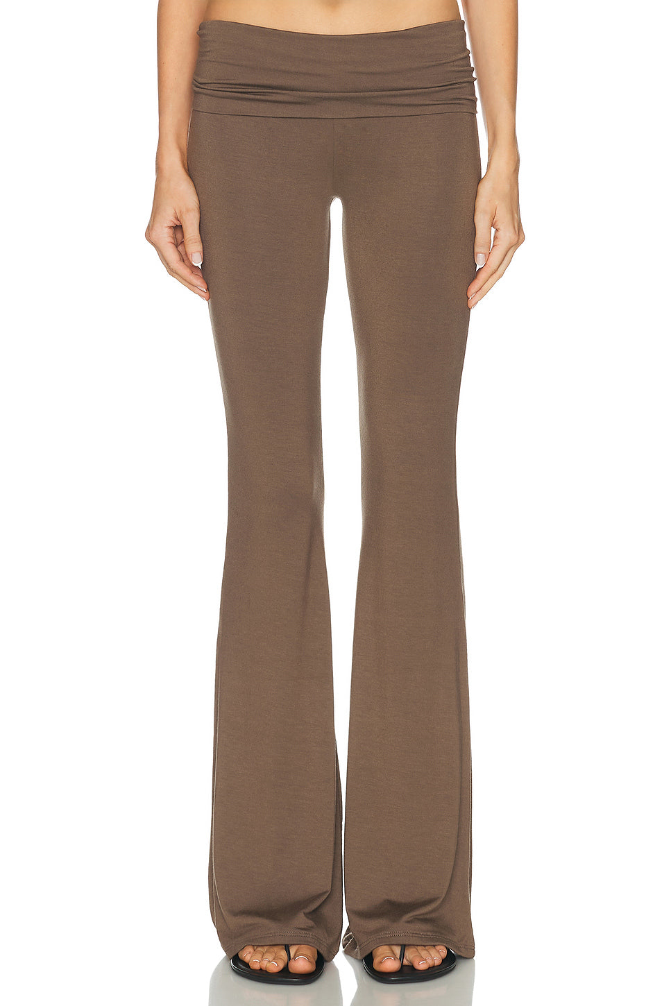 Foldover Soft Jersey Flare Pant