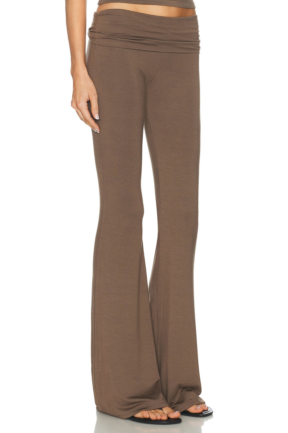 Foldover Soft Jersey Flare Pant