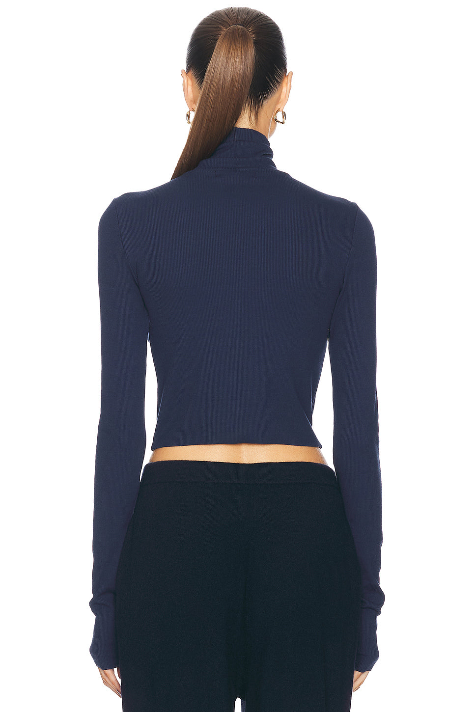 Cropped Fitted Turtleneck Top