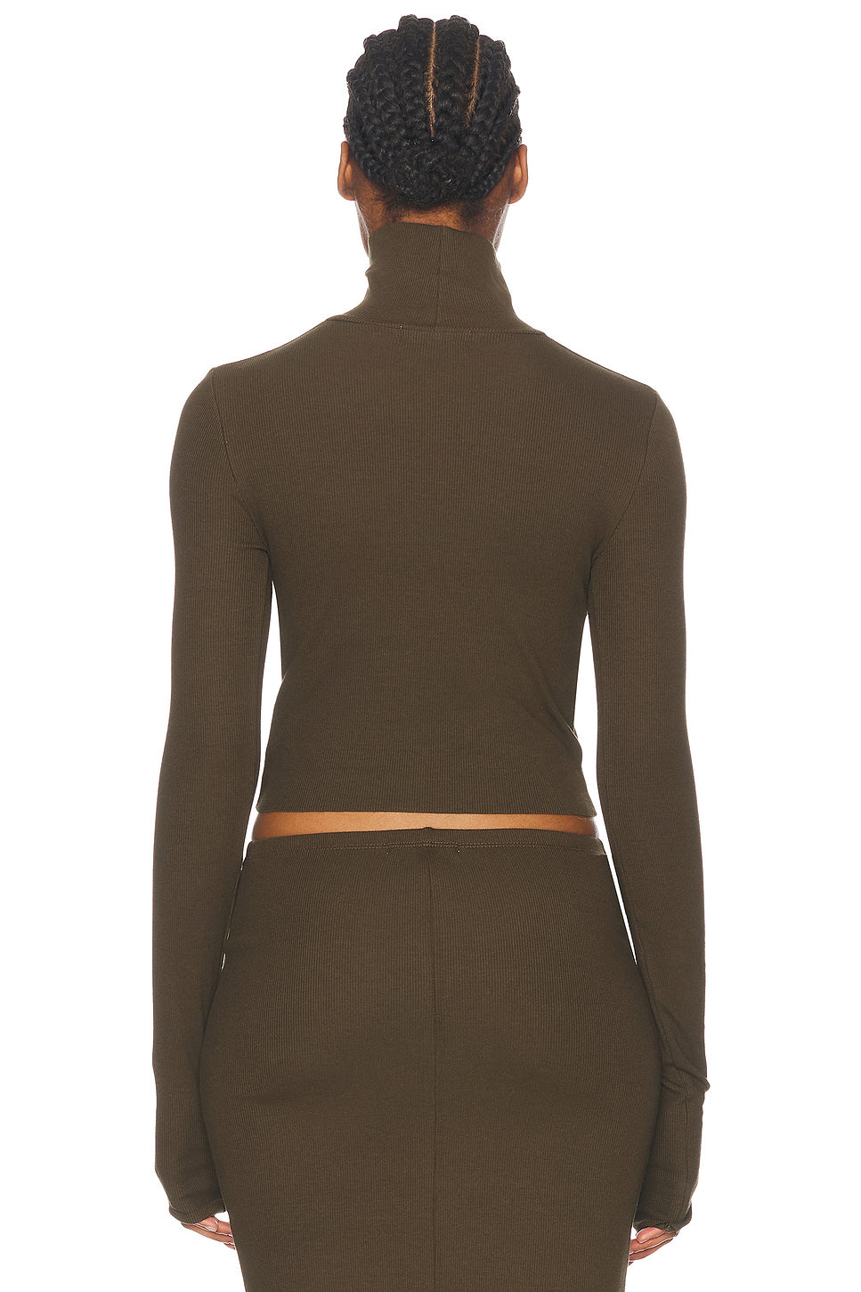 Cropped Fitted Turtleneck Top