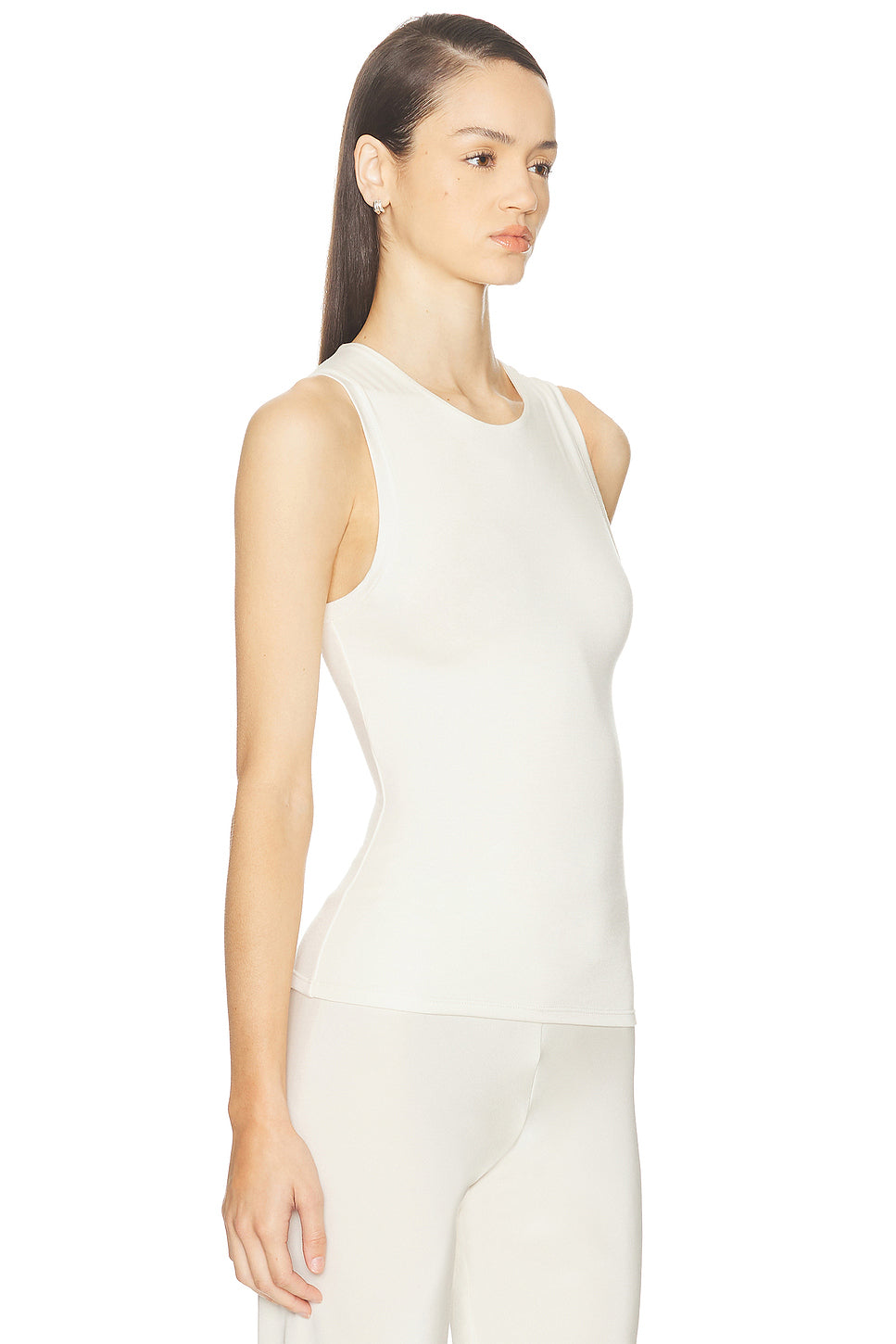 Sleeveless Crewneck Soft Jersey Top