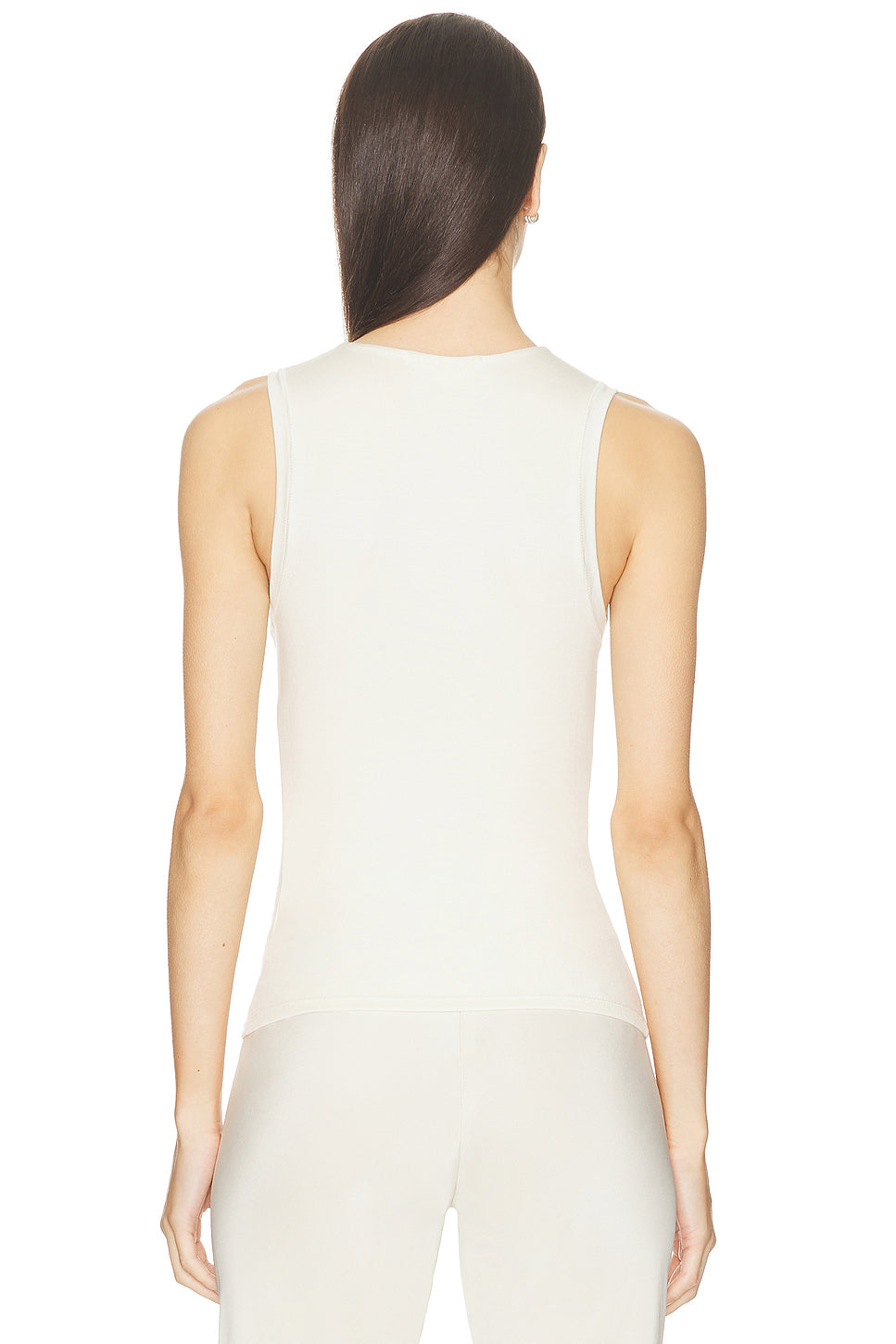 Sleeveless Crewneck Soft Jersey Top