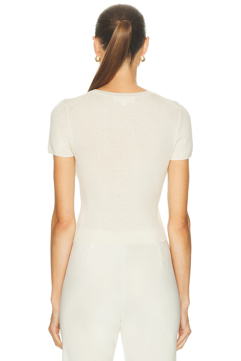 Rib Stitch Cashmere Baby Tee