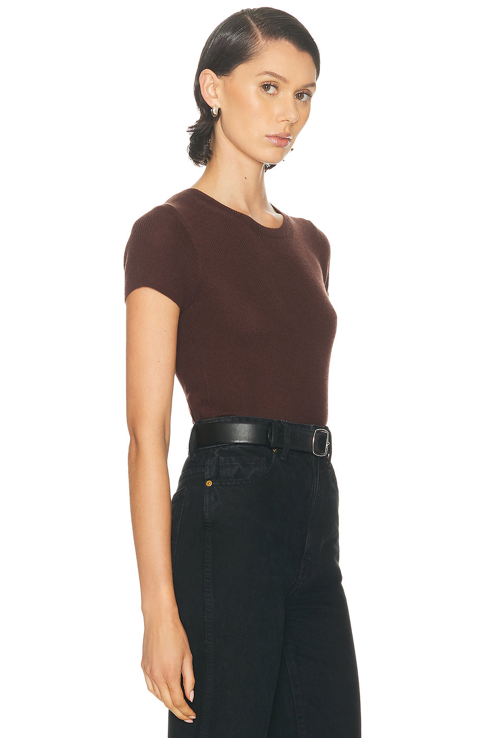 Rib Stitch Cashmere Baby Tee