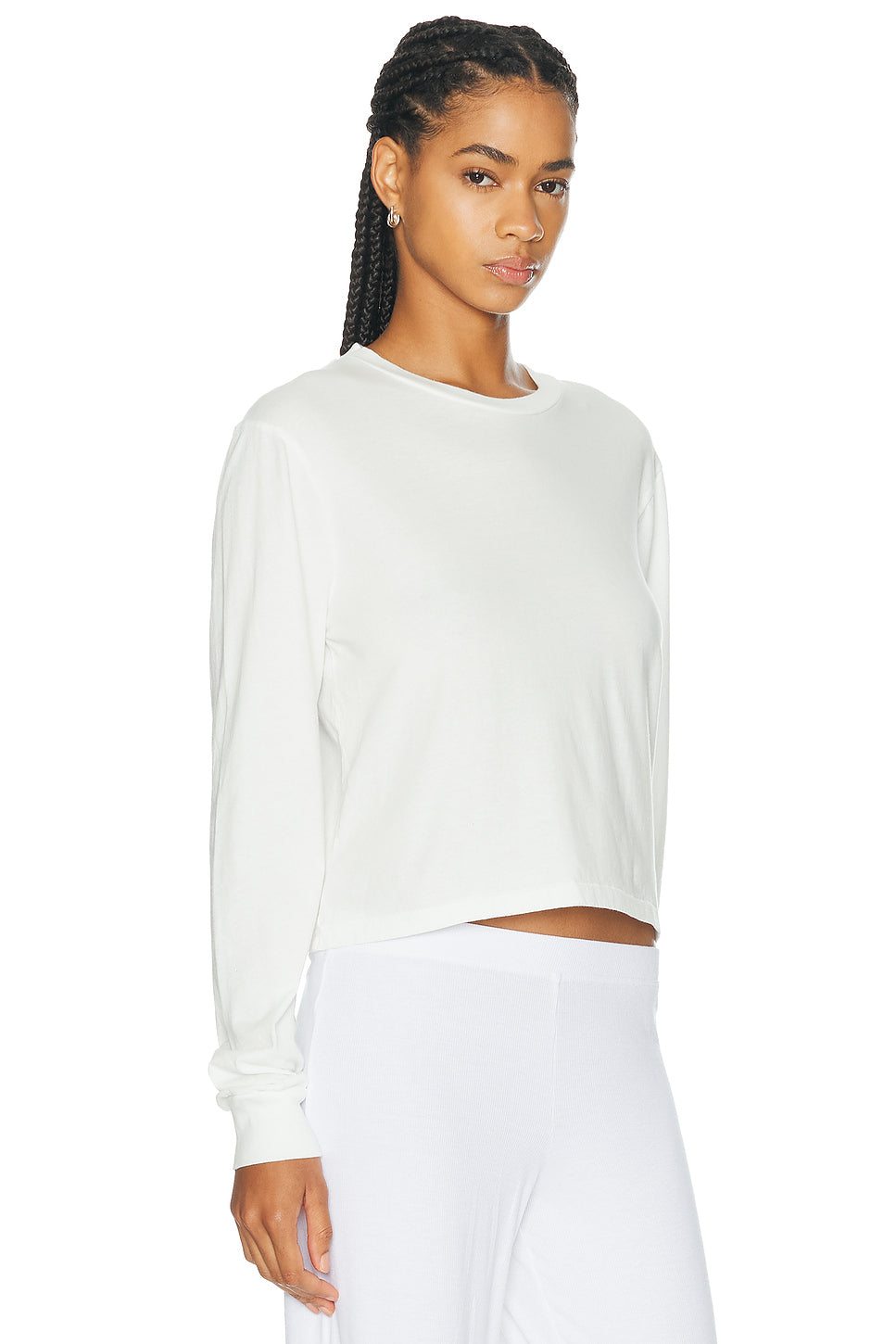 Cotton Modal Long Sleeve Boxy Tee