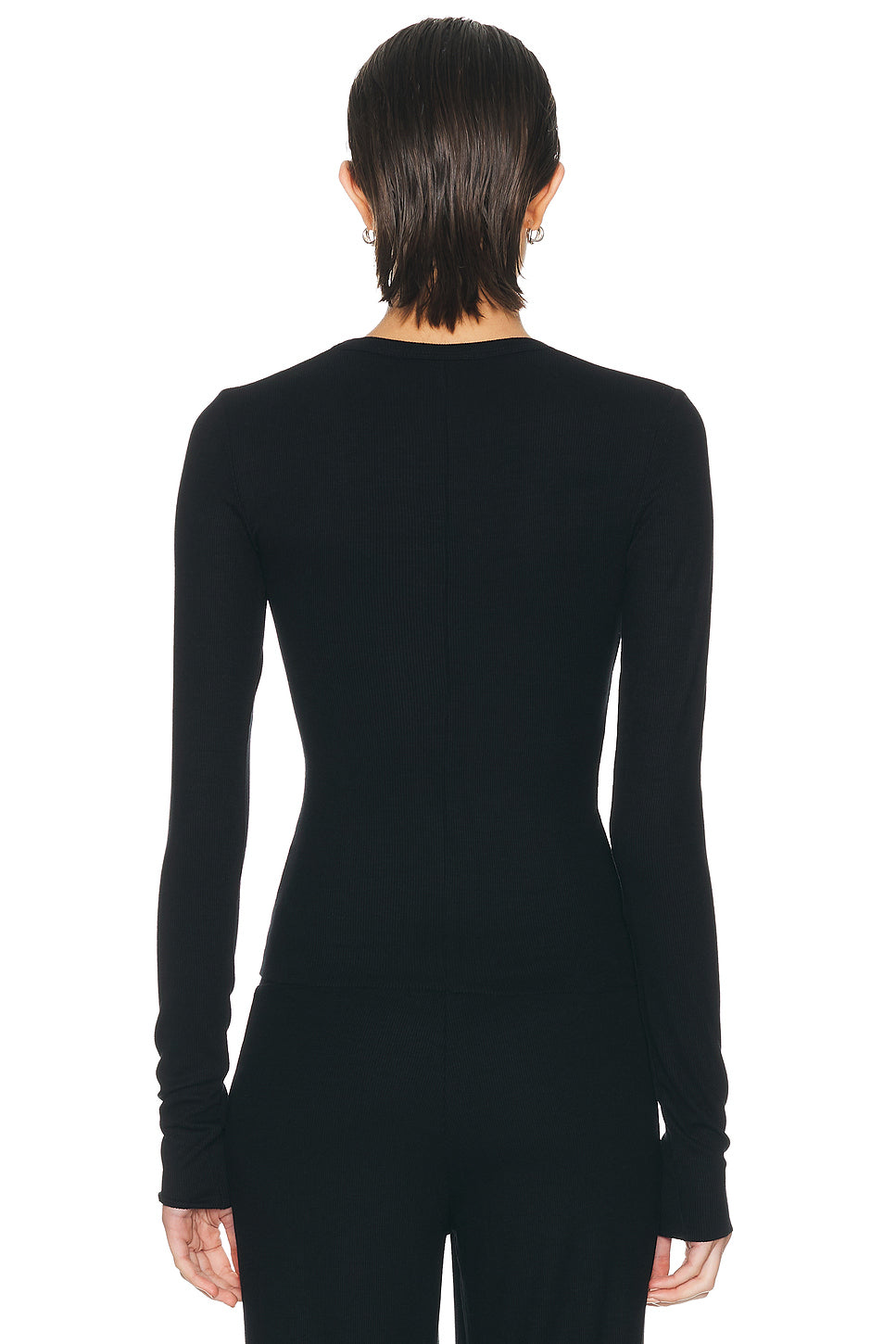 Long Sleeve Butter Rib V Neck Top