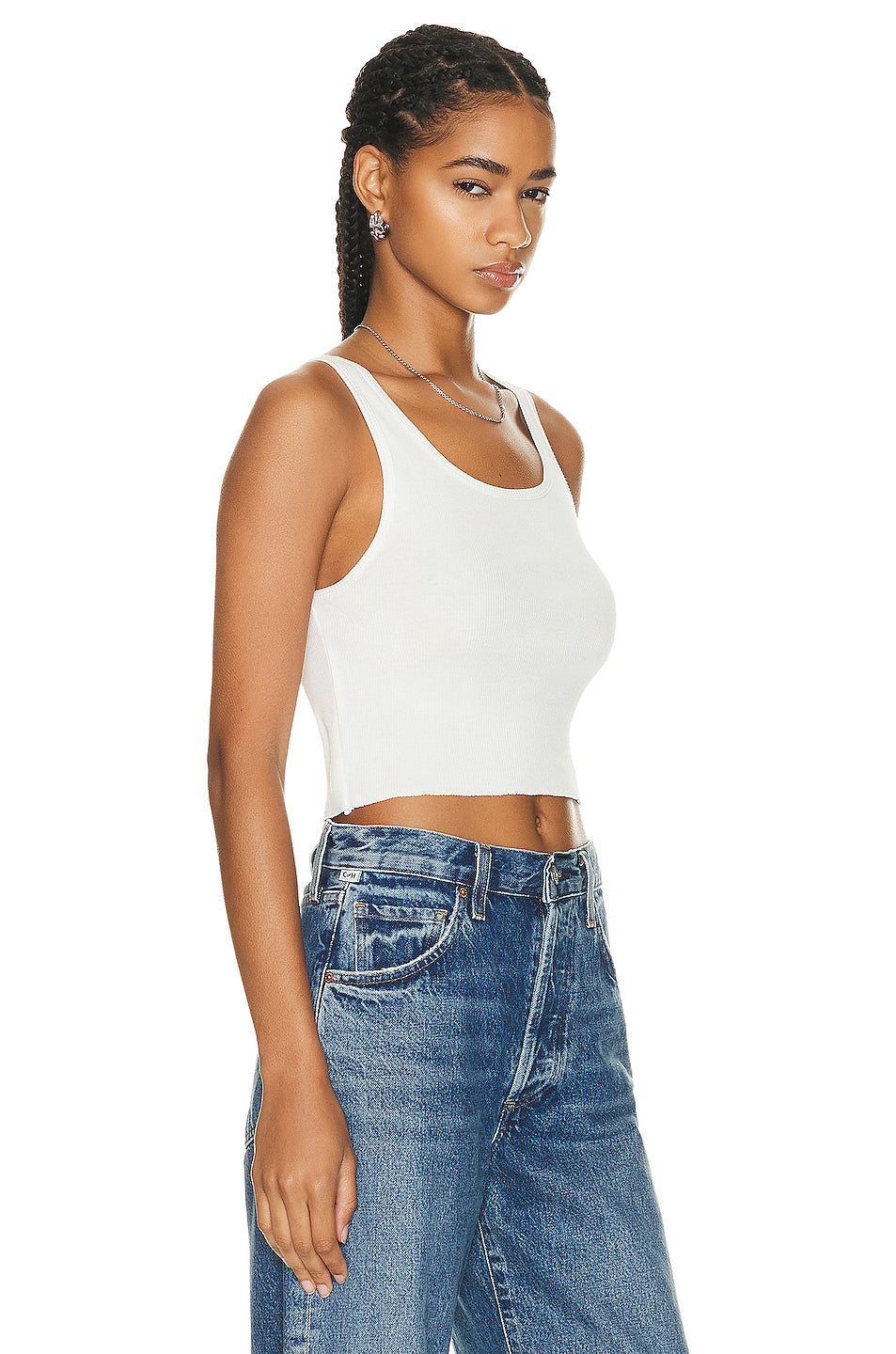 Cropped Scoop Neck Tank Top