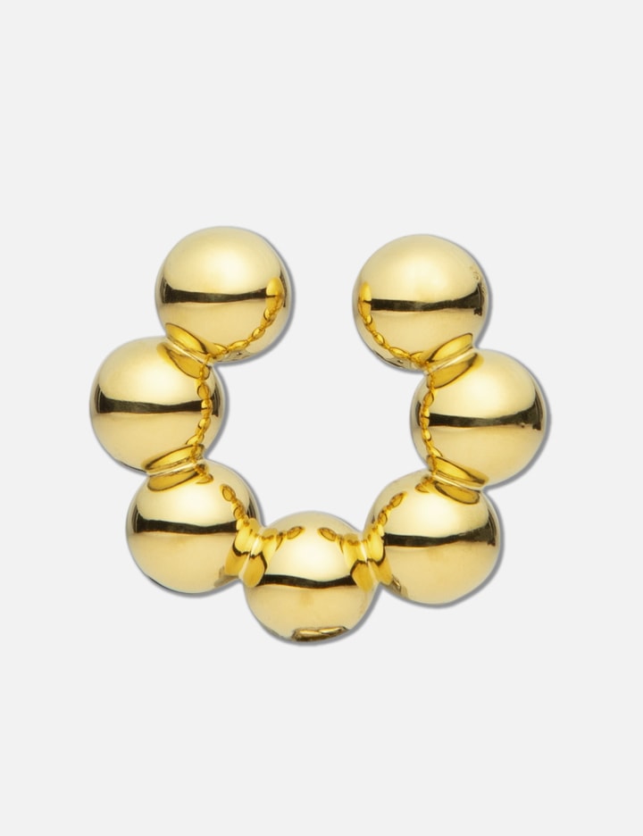 GOLD PLATED SILVER BALLS EAR CUFF