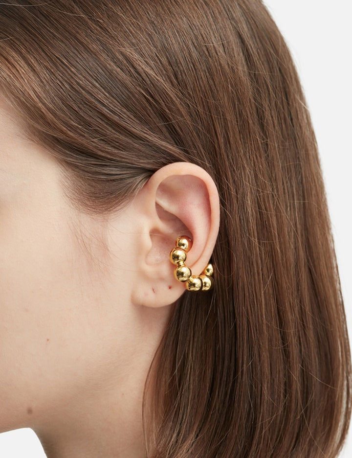 GOLD PLATED SILVER BALLS EAR CUFF