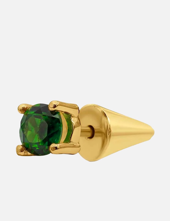 Chrome Diopside Gold Plated Silver Earring
