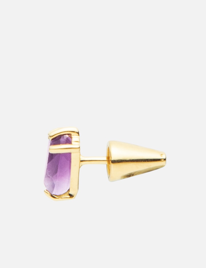 Mini Half Cut Mini Amethyst Earring