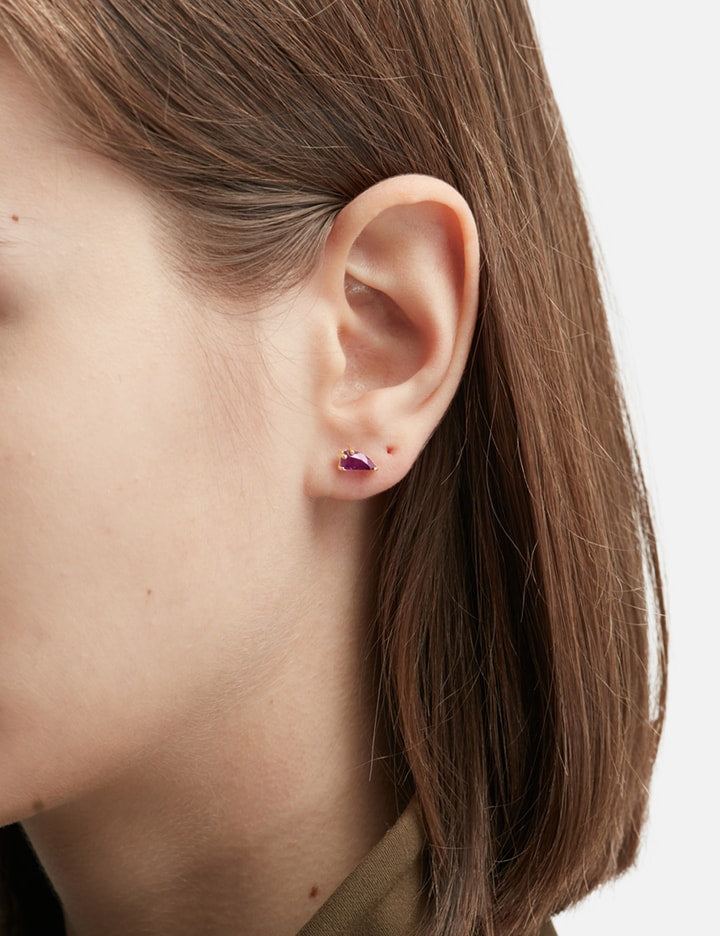 Mini Half Cut Mini Amethyst Earring