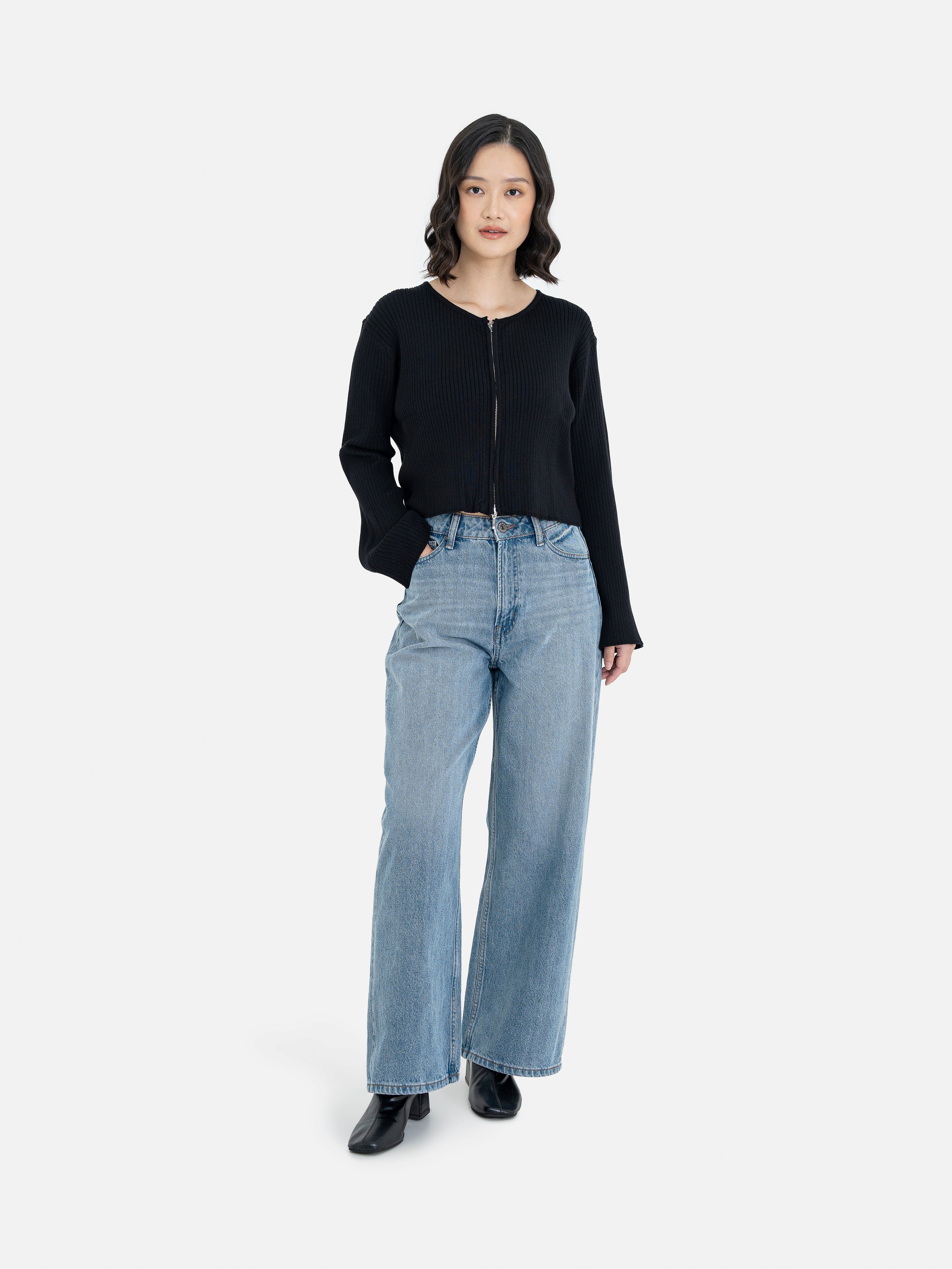 Etsuko Wide Denim Pants