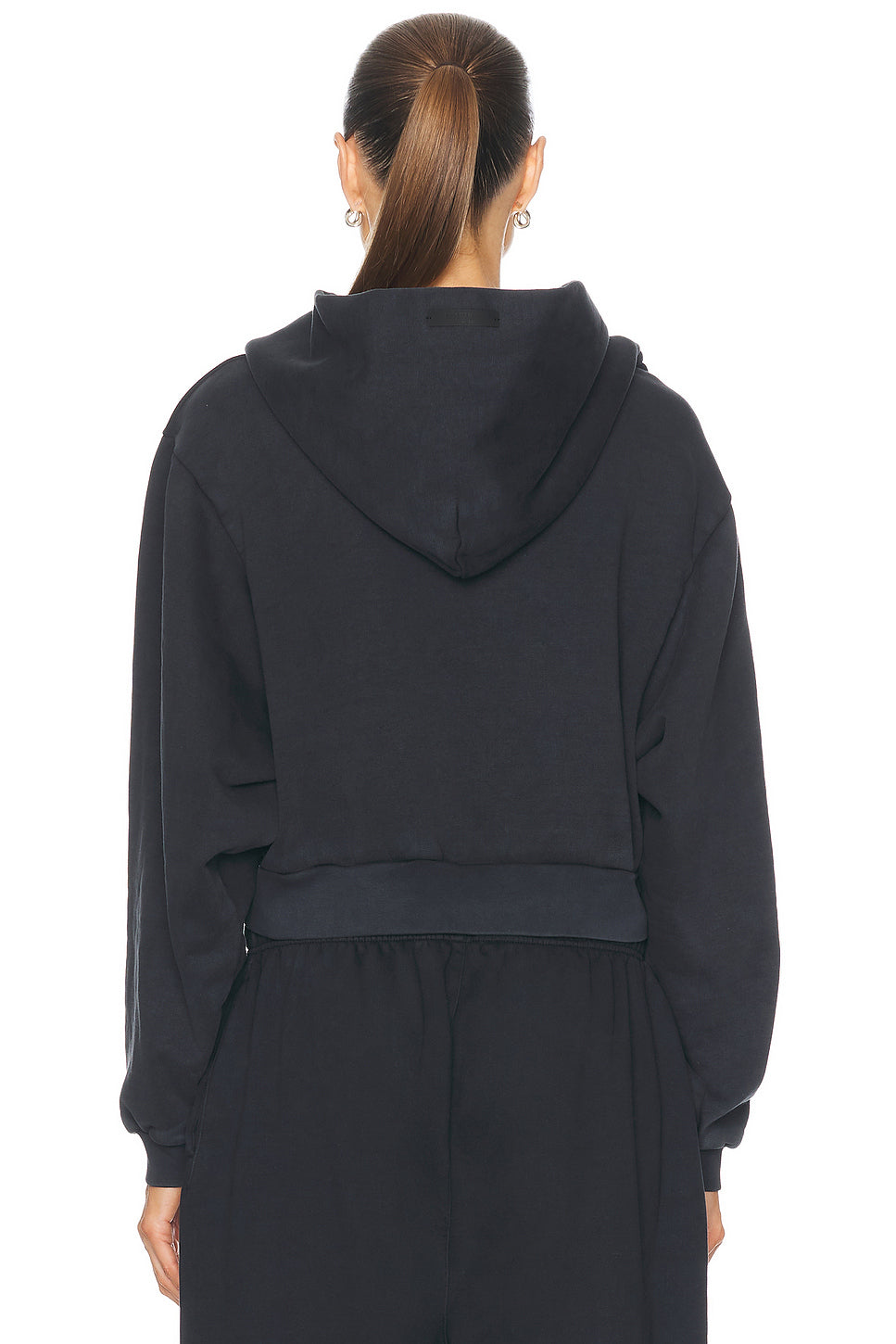 Cropped V-Neck Hoodie