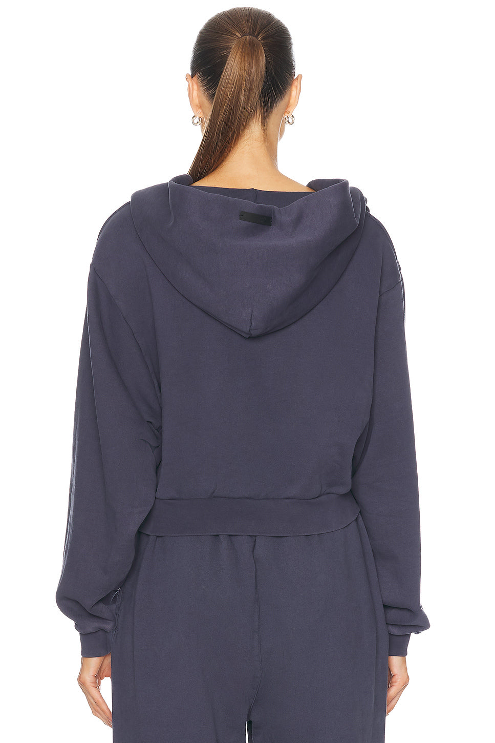 Cropped V-Neck Hoodie