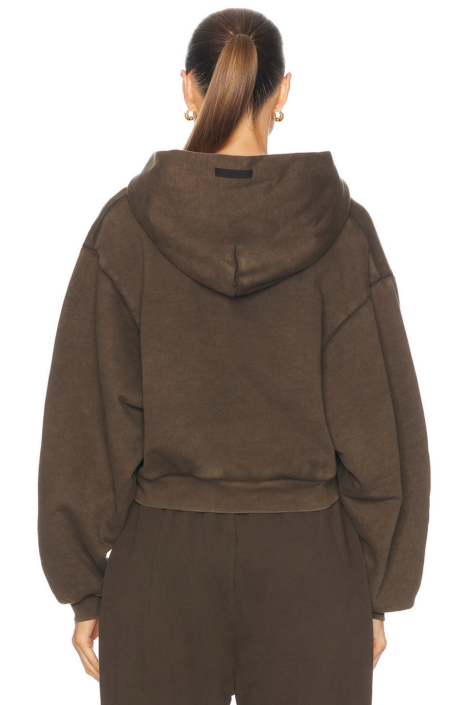 Cropped V-Neck Hoodie