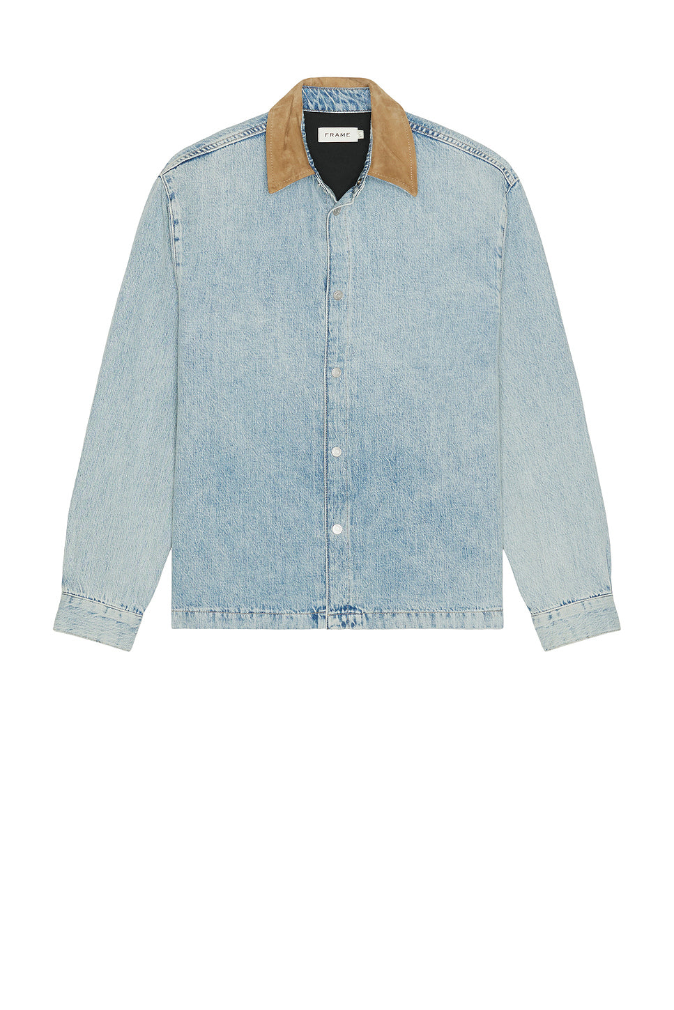Suede Collar Denim Overshirt