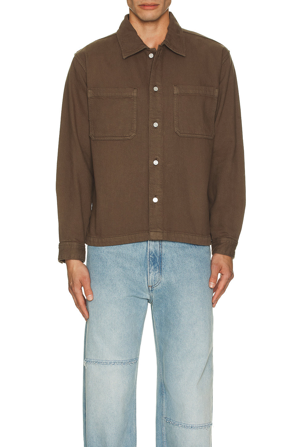 Textured Terry Double Pocket Relaxed Shirt