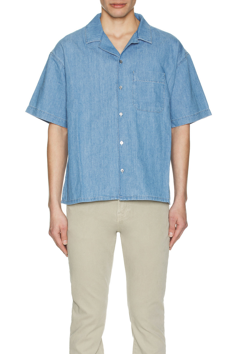 Chambray Camp Collar Shirt