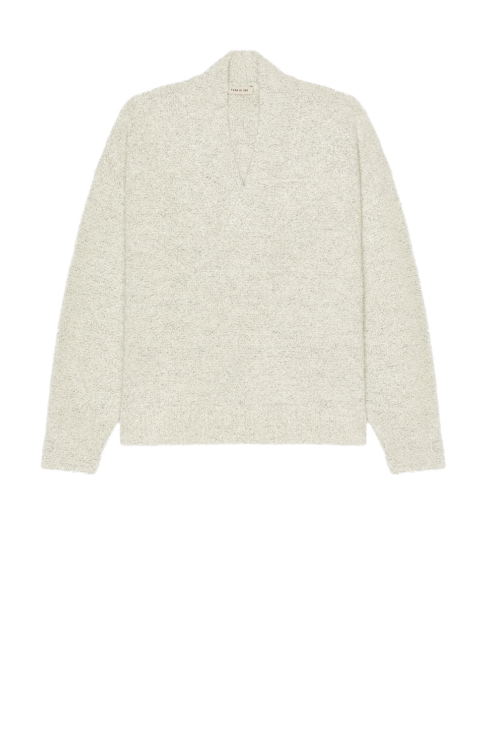 Mohair Boucle Overlapped V-Neck Sweater