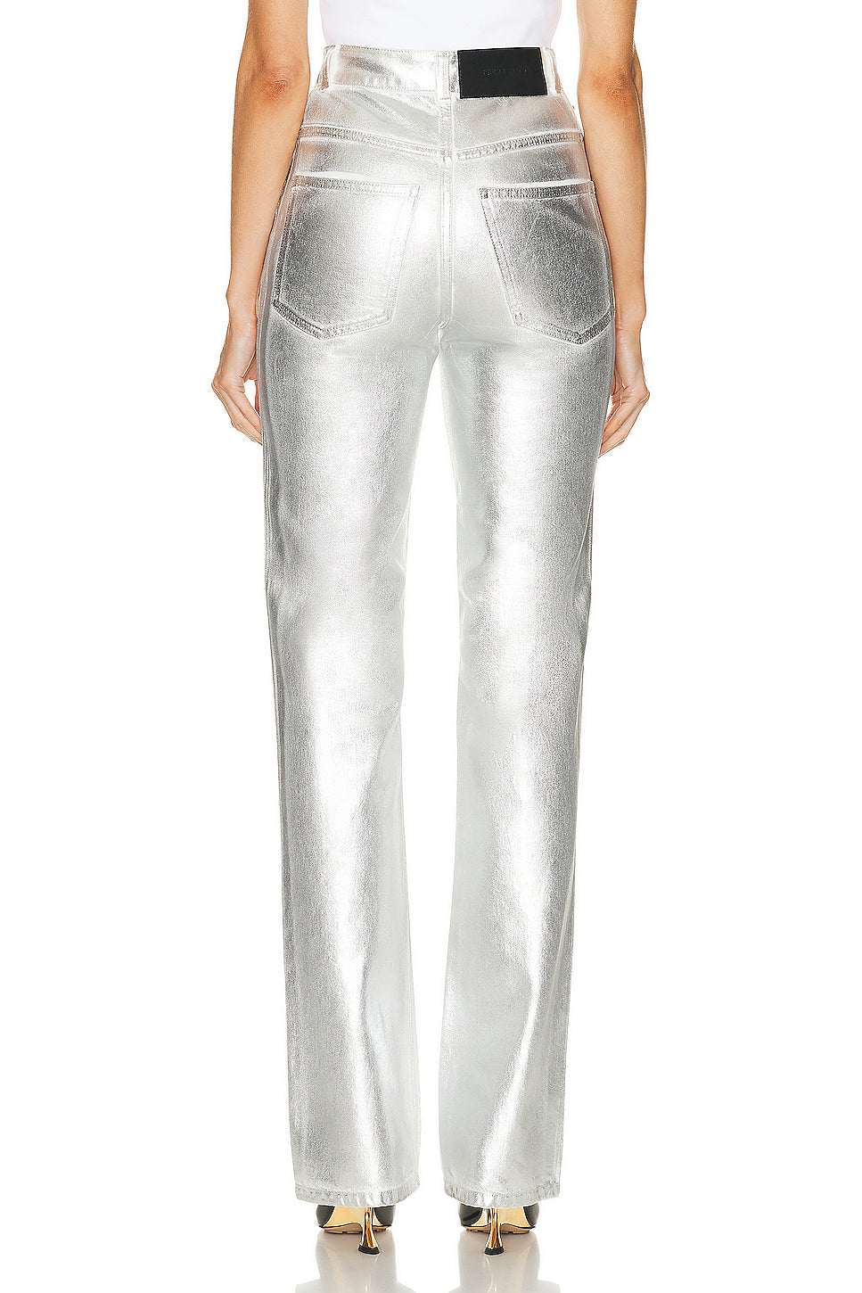 Metallic Slim Straight Pant