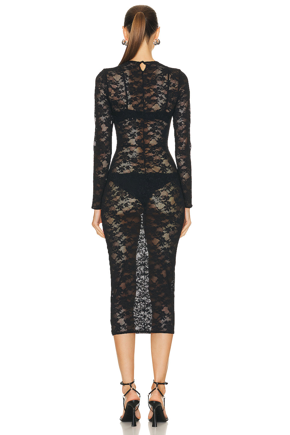 Le Stretch Multifit Lace Long Sleeve Dress