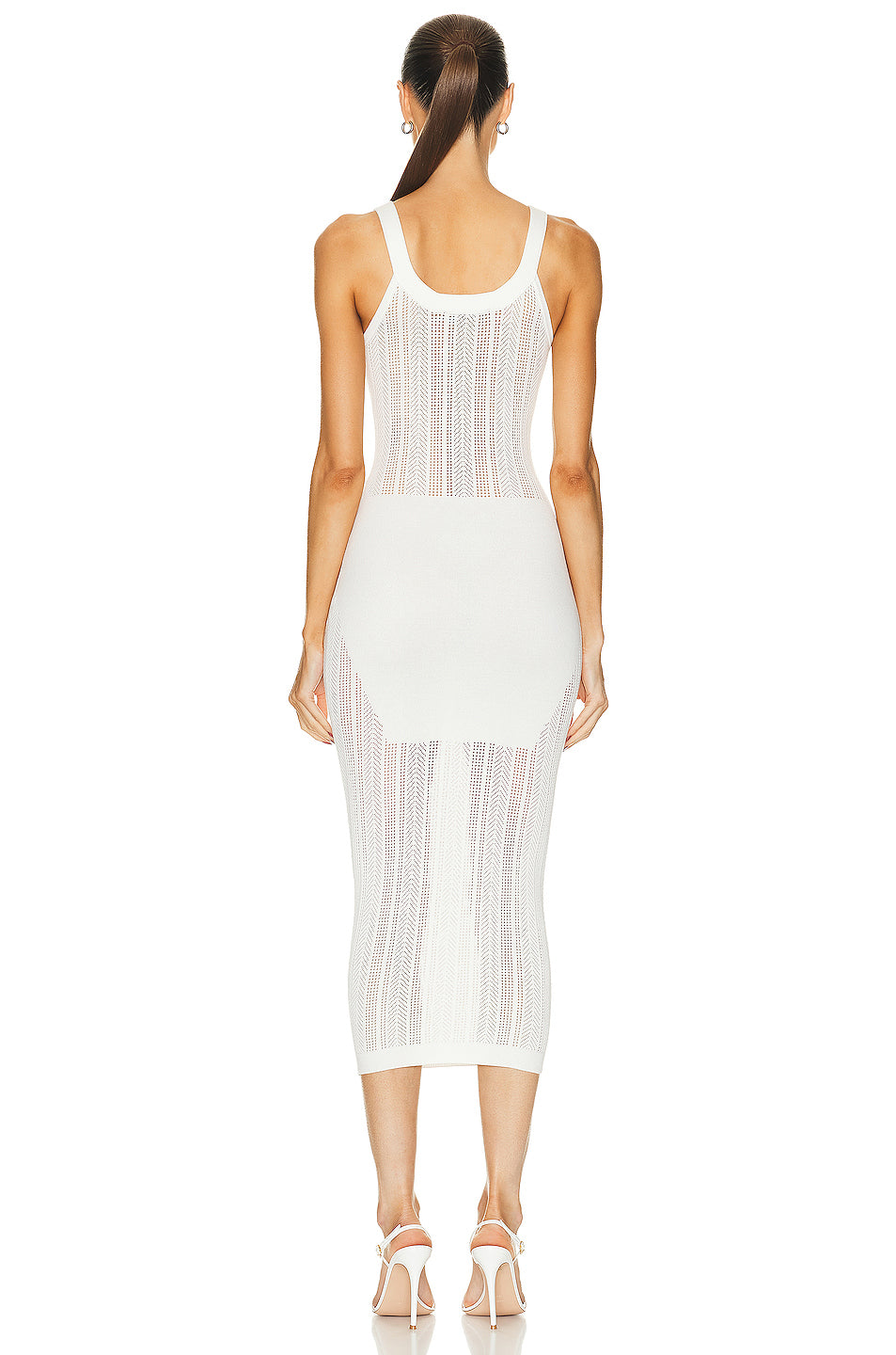 Sleeveless Linear Pointelle Dress